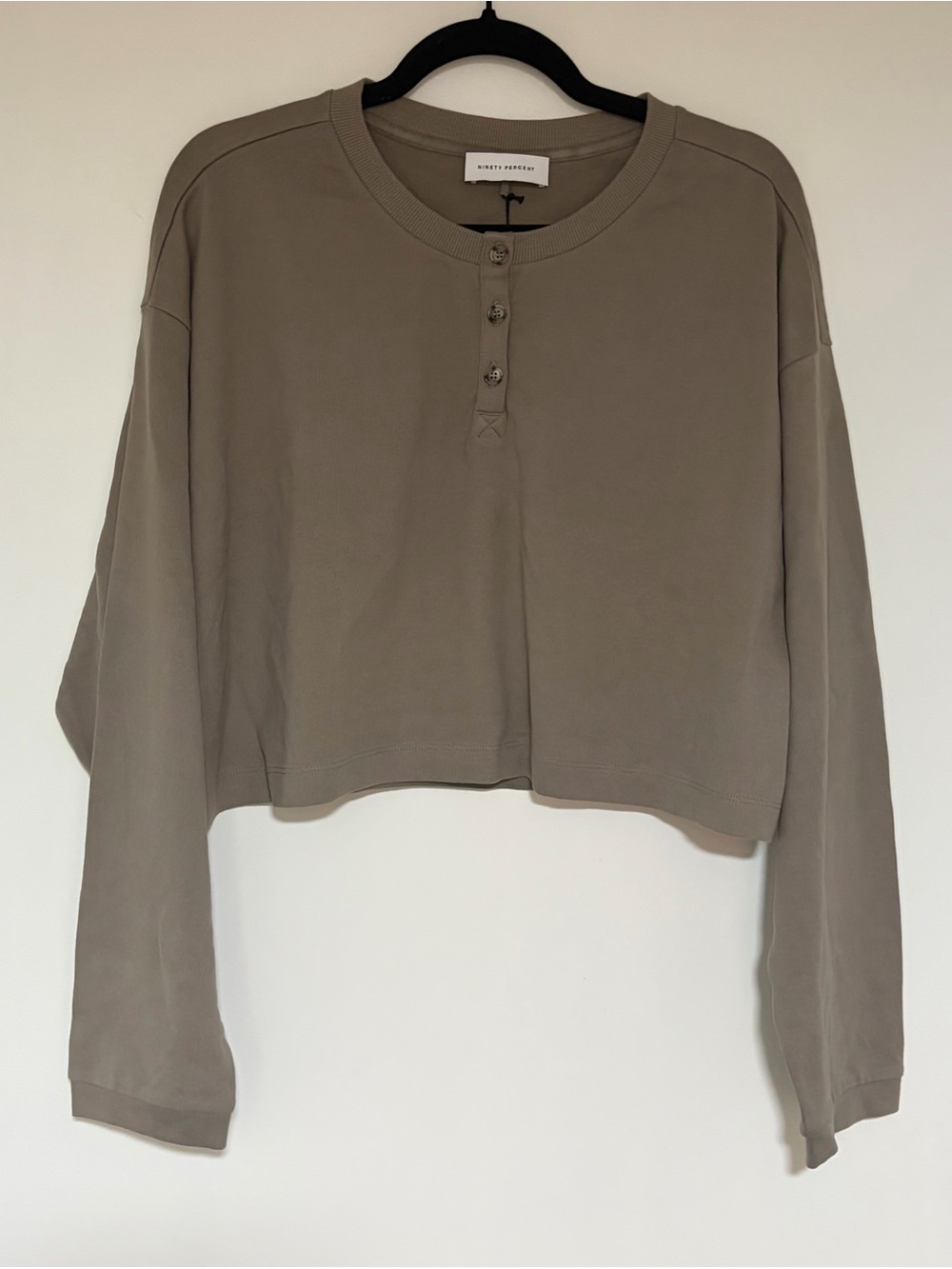 Ninety Percent 100% Organic Cotton Pebble Cropped Sweatshirt NWT Size Medium